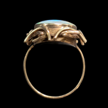 14K Yellow Gold Australian Opal Triplet Ring Size 7