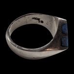 Vintage Mexico 950 Silver Sodalite Necklace, Ring, and Bracelet Set - Ring Size 10