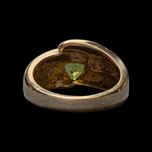 10K Yellow Gold Trilliant Cut Peridot & Diamond Ring Size 7.5