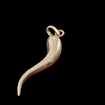 Large 14K Yellow Gold Cornicello Italian Gold Horn Charm / Pendant