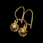 10K Yellow Gold & White Topaz Hinge Earrings
