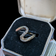 14K White Gold & Diamond Abstract Twisted Textured Ring Size 6 1/4