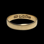 18K Yellow Gold Simple Wedding / Stacker Band 3.6mm Size 6 3/4 England Hallmarked