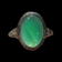 Antique 18K White Gold Art Deco and Chrysoprase Ring Size 8.5