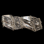 Sterling Silver Mexico Wide Panel Link Bracelet Taxco
