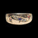 Antique 10K Yellow Gold Purple Sapphire, Garnet, White Topaz Etched Band / Gypsy Ring Size 6 1/2