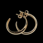 14K Yellow Gold Solid Sleek Hoops 16mm