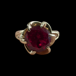 10K Yellow Gold Synthetic Ruby Birks Ring Size 7.5