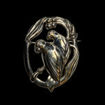 Vintage Silver Tone Love Bird Parrot Brooch
