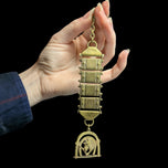 Antique Brass Pocket Watch Fob Chain with Horse / Equestrian Pendant