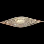 Antique Sterling Silver Engraved Tatting Lacemaking Shuttle Bobbin with Thread