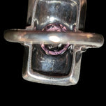 Art Deco Sterling & Purple Glass Ring Size 4 3/4
