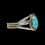 Sterling & Turquoise Chief Dodge Split Shank Cuff Bracelet