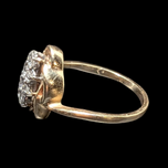14K Yellow Gold Natural Diamond Cluster / Knot / Cocktail Ring 7