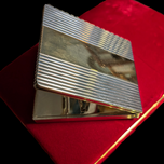 Boucheron of Paris Sterling Silver & 18K Yellow Gold Inlay Compact Case With Mirror