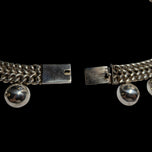 Sterling Silver Chainmail and Sphere Collar Necklace: Mexico Tlaquepaque Jalisco