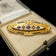 Antique 9K Victorian Era Blue Garnet-Topped Doublet & Seed Pearl Etruscan Mourning Brooch