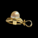 18K Yellow Brushed Gold Pendant with Pearl