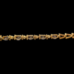 10K Yellow Gold Triangle Link Bracelet with Tanzanite & Diamond