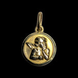 10K Yellow Gold Lucky Cherub / Angel Pendant / Charm / Medallion