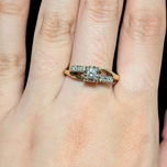 Vintage 14K & 18K White and Yellow Gold Diamond Bypass Ring 8.5