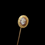 Antique 14K Yellow Gold Cameo Stick Pin Left Facing