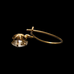 10K Yellow Gold & White Topaz Hinge Earrings
