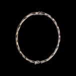 10K White Gold Twist Hinge Cuff Bangle Bracelet Italy