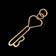 10K Yellow Gold Heart Key Charm