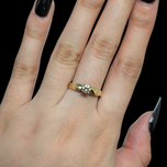 14K Yellow Gold and Diamond 0.25 CT Solitaire Estate Ring Size 7