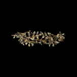 Antique .800 Silver Gold Foiled Wedding Tiara Head Piece and Brooch Set: Late 1800s German Silver Design