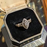 14K White and Rose Gold Marquise Style Diamond Halo 0.50CTTW Vera Wang Collection Ring 7