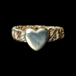 9K Yellow Gold Braided Knot Heart Ring Size 5 1/4