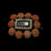 Antique 9K Gold Georgian Era Mourning Hair Brooch Carved Coral & Seed Pearl