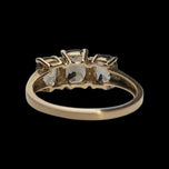 14K Yellow Gold Cushion Cut Smokey Quartz & Diamond Ring Size 8 3/4