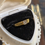 14K Yellow Gold and Diamond 0.25 CT Solitaire Estate Ring Size 7