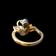 10K Gold Hematite and Cultured White Pearl Double Set Ring: Unique Setting