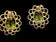 10K Yellow Gold Peridot Open Work Stud Earrings
