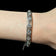 18K White Gold & Diamond Filigree Art Deco Bangle Bracelet