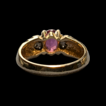 14K Yellow Gold Oval Cut Pink Tourmaline & Diamond Ring Size 7 3/4