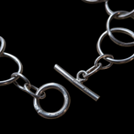 Sterling Silver Large Hammered Disc Statement Necklace