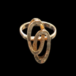 10K Yellow Gold Abstract Interlocking Double Oval Ring Size 5 1/4