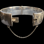 Vintage Sterling Silver Etched Cuff Bracelet by Birks 1963 S&P