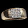 10-14K Yellow Gold Men's Diamond Cluster Ring Size 8 3/4