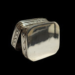 Vintage Onyx & Sterling Silver Snuff / Pill Box