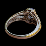 10K Rose Gold Natural Tanzanite and Diamond Split Shank Ring