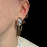 Sterling Silver Chunky Hoop Earrings 3/4"