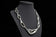 Sterling Silver Abstract Interlinking Chain Panel Necklace Mexico