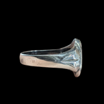 Men's 10K Gold and Sterling Engraved Monogram Ring Size 12.5