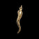 10K Yellow Gold Brushed / Etched Cornicello Pendant / Charm